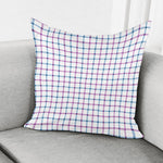 Blue And Purple Tattersall Pattern Print Pillow Cover