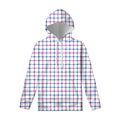 Blue And Purple Tattersall Pattern Print Pullover Hoodie