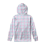 Blue And Purple Tattersall Pattern Print Pullover Hoodie