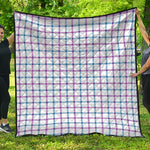Blue And Purple Tattersall Pattern Print Quilt