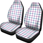 Blue And Purple Tattersall Pattern Print Universal Fit Car Seat Covers
