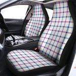 Blue And Purple Tattersall Pattern Print Universal Fit Car Seat Covers