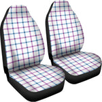 Blue And Purple Tattersall Pattern Print Universal Fit Car Seat Covers