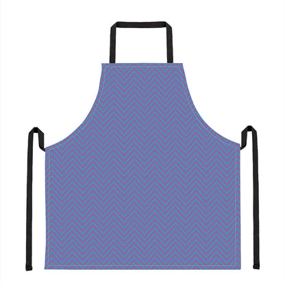 Blue And Purple Zigzag Pattern Print Apron