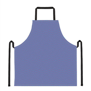 Blue And Purple Zigzag Pattern Print Apron