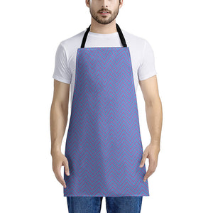 Blue And Purple Zigzag Pattern Print Apron