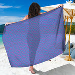 Blue And Purple Zigzag Pattern Print Beach Sarong Wrap