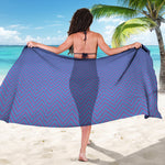 Blue And Purple Zigzag Pattern Print Beach Sarong Wrap