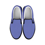 Blue And Purple Zigzag Pattern Print Black Slip On Shoes