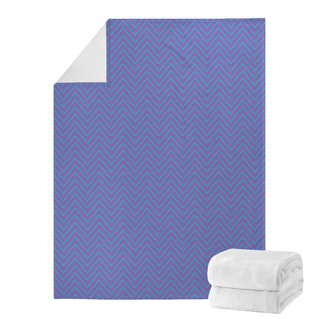 Blue And Purple Zigzag Pattern Print Blanket