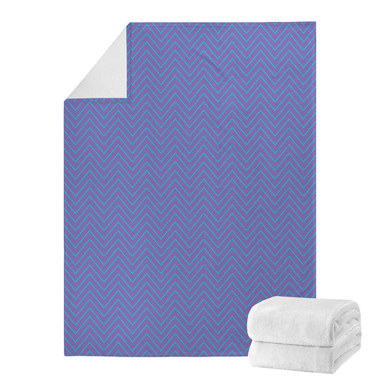 Blue And Purple Zigzag Pattern Print Blanket