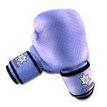 Blue And Purple Zigzag Pattern Print Boxing Gloves