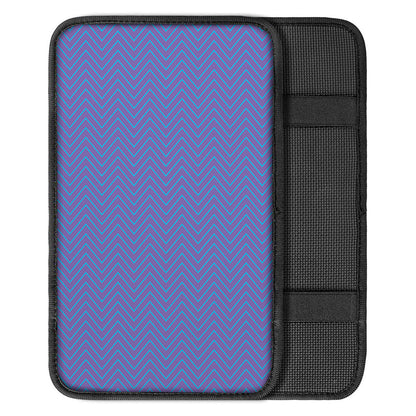 Blue And Purple Zigzag Pattern Print Car Center Console Cover