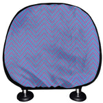 Blue And Purple Zigzag Pattern Print Car Headrest Covers