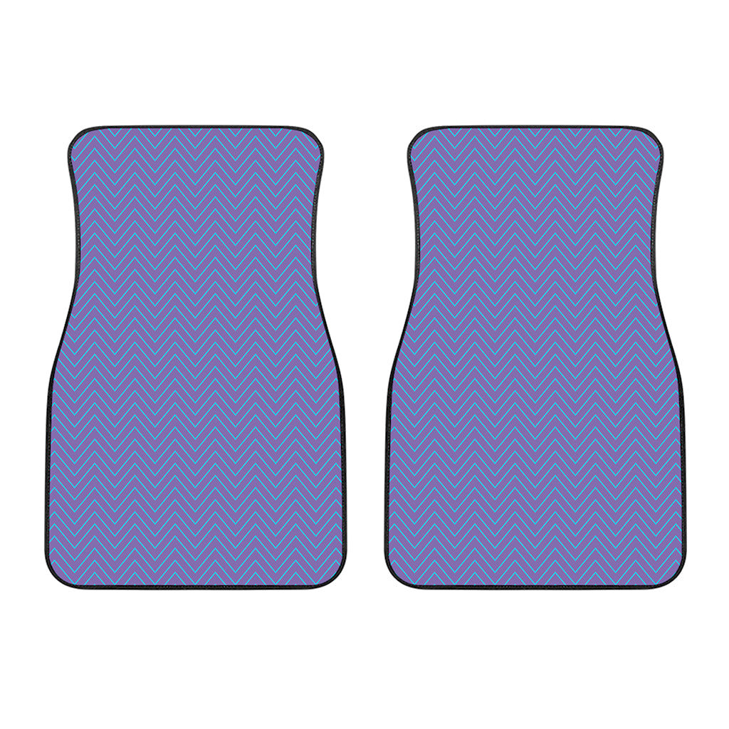Blue And Purple Zigzag Pattern Print Front Car Floor Mats