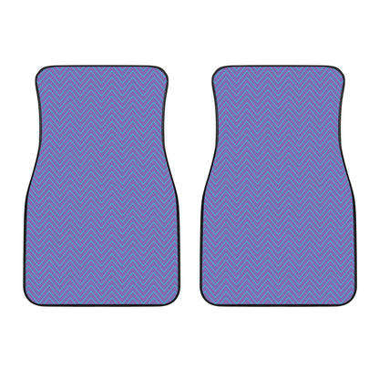 Blue And Purple Zigzag Pattern Print Front Car Floor Mats