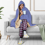 Blue And Purple Zigzag Pattern Print Hooded Blanket