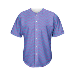 Blue And Purple Zigzag Pattern Print Men's Baseball Jersey