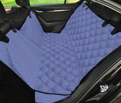 Blue And Purple Zigzag Pattern Print Pet Car Back Seat Cover