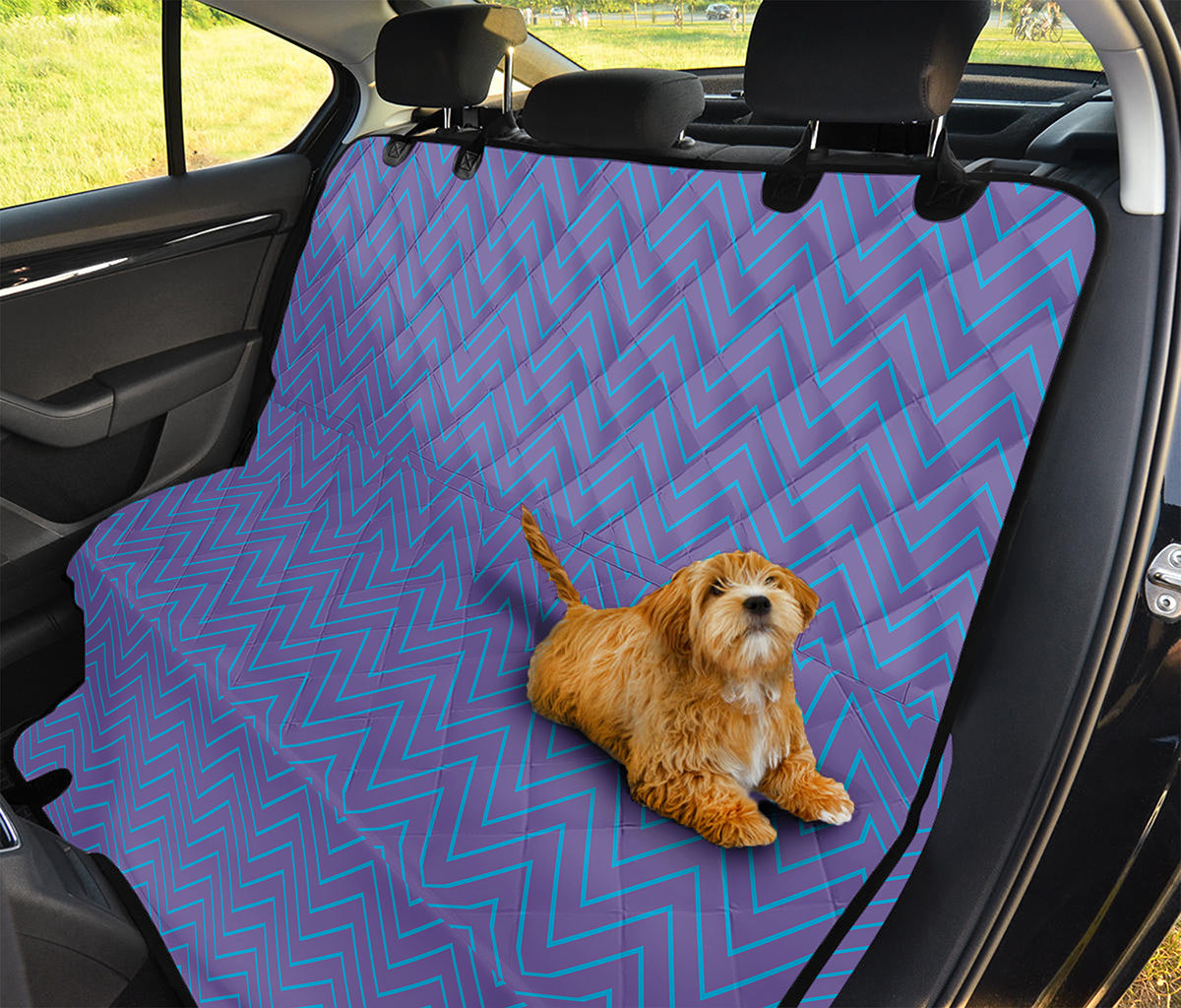 Blue And Purple Zigzag Pattern Print Pet Car Back Seat Cover