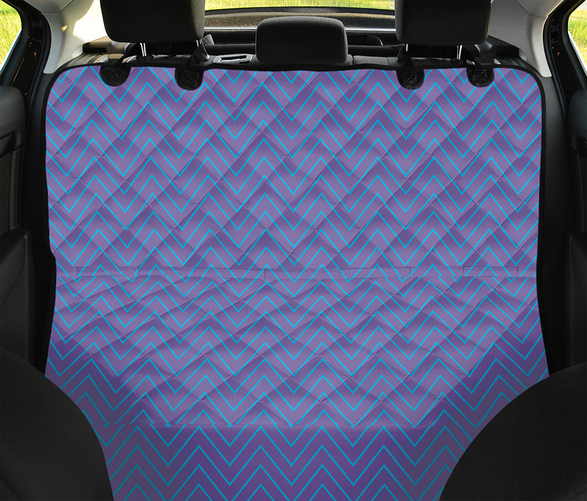 Blue And Purple Zigzag Pattern Print Pet Car Back Seat Cover