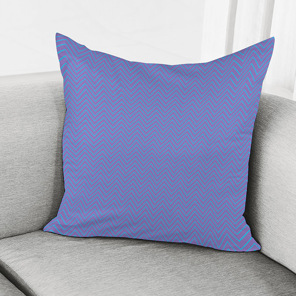 Blue And Purple Zigzag Pattern Print Pillow Cover