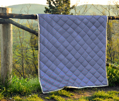 Blue And Purple Zigzag Pattern Print Quilt