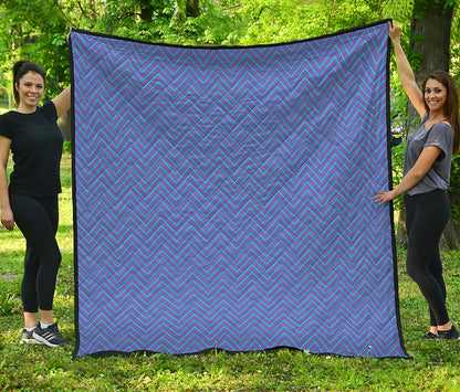Blue And Purple Zigzag Pattern Print Quilt
