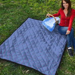 Blue And Purple Zigzag Pattern Print Quilt