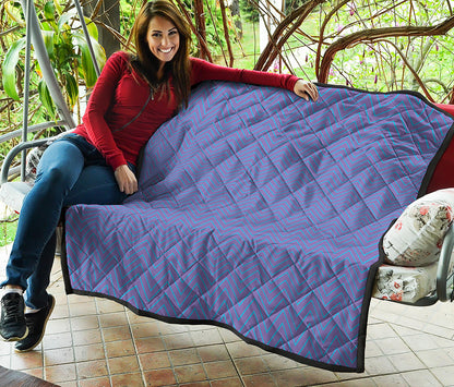 Blue And Purple Zigzag Pattern Print Quilt
