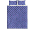 Blue And Purple Zigzag Pattern Print Quilt Bed Set