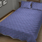 Blue And Purple Zigzag Pattern Print Quilt Bed Set