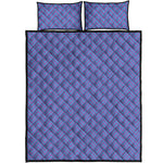 Blue And Purple Zigzag Pattern Print Quilt Bed Set