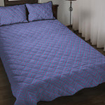 Blue And Purple Zigzag Pattern Print Quilt Bed Set
