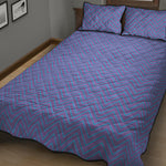 Blue And Purple Zigzag Pattern Print Quilt Bed Set
