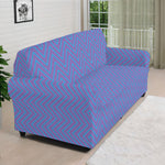 Blue And Purple Zigzag Pattern Print Sofa Cover