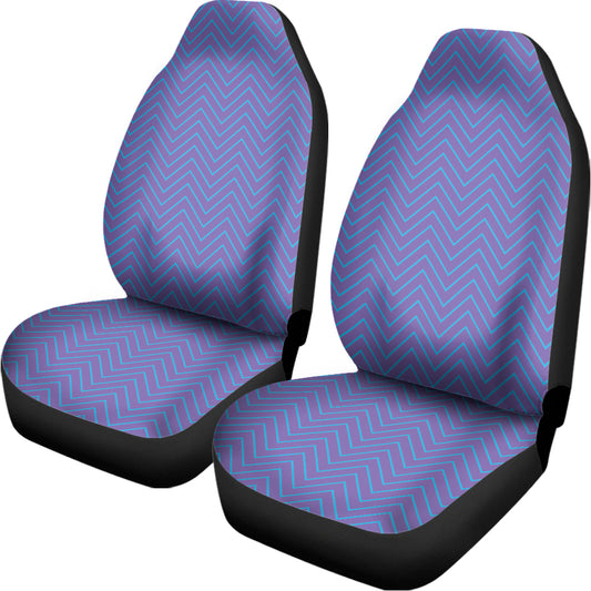 Blue And Purple Zigzag Pattern Print Universal Fit Car Seat Covers