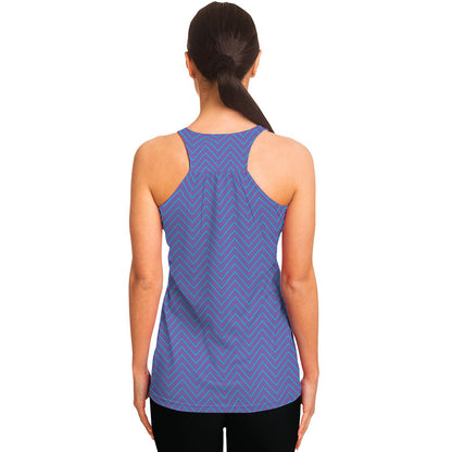Blue And Purple Zigzag Pattern Print Women's Racerback Tank Top