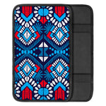 Blue And Red Aztec Pattern Print Car Center Console Cover