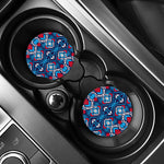 Blue And Red Aztec Pattern Print Car Coasters