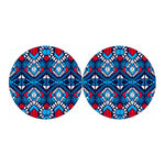 Blue And Red Aztec Pattern Print Car Coasters