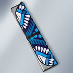 Blue And Red Aztec Pattern Print Car Sun Shade GearFrost