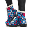 Blue And Red Aztec Pattern Print Comfy Boots GearFrost