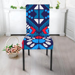 Blue And Red Aztec Pattern Print Dining Chair Slipcover