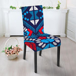 Blue And Red Aztec Pattern Print Dining Chair Slipcover