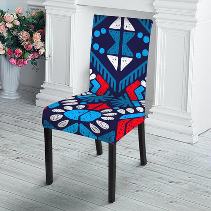 Blue And Red Aztec Pattern Print Dining Chair Slipcover