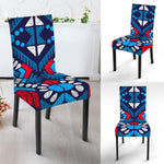Blue And Red Aztec Pattern Print Dining Chair Slipcover