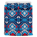 Blue And Red Aztec Pattern Print Duvet Cover Bedding Set