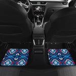 Blue And Red Aztec Pattern Print Front and Back Car Floor Mats