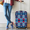 Blue And Red Aztec Pattern Print Luggage Cover GearFrost